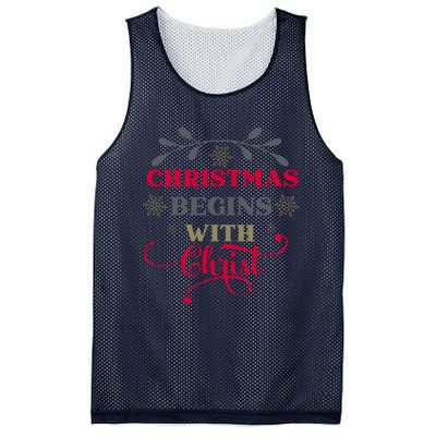 Christmas Begins With Christ Christian Mesh Reversible Basketball Jersey Tank