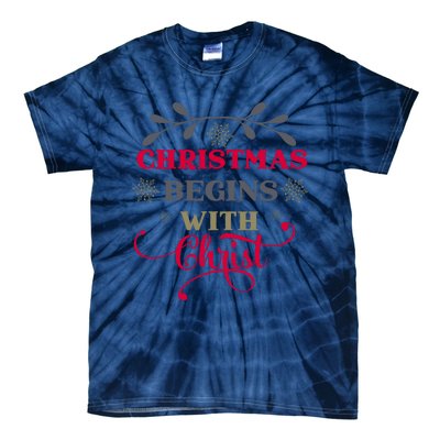 Christmas Begins With Christ Christian Tie-Dye T-Shirt