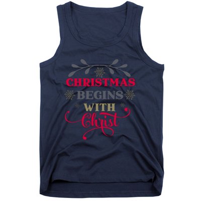 Christmas Begins With Christ Christian Tank Top