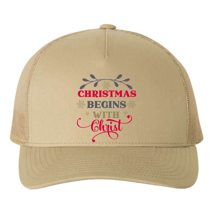 Christmas Begins With Christ Christian Yupoong Adult 5-Panel Trucker Hat