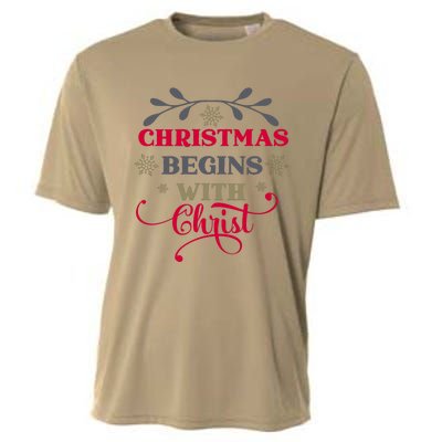 Christmas Begins With Christ Christian Cooling Performance Crew T-Shirt