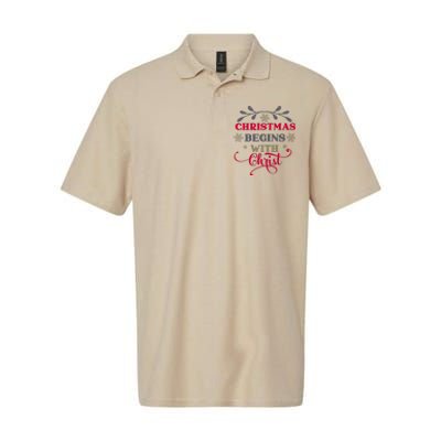 Christmas Begins With Christ Christian Softstyle Adult Sport Polo