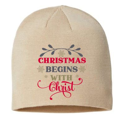 Christmas Begins With Christ Christian Sustainable Beanie