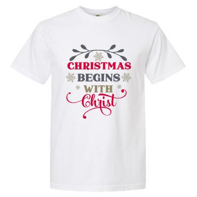 Christmas Begins With Christ Christian Garment-Dyed Heavyweight T-Shirt