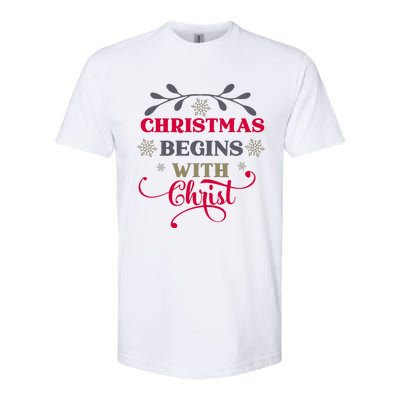 Christmas Begins With Christ Christian Softstyle CVC T-Shirt