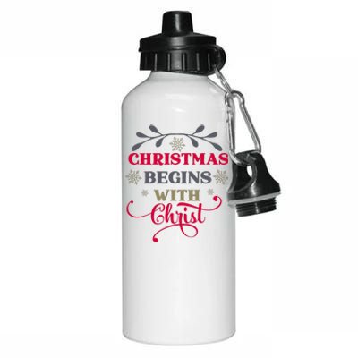 Christmas Begins With Christ Christian Aluminum Water Bottle