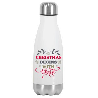 Christmas Begins With Christ Christian Stainless Steel Insulated Water Bottle