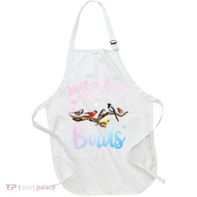 Cool Bird Watcher Art For Women Girl Birding Nerd Birder Full-Length Apron With Pockets