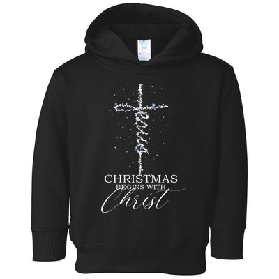 Christmas Begins With Christ Jesus Faithful Christian Light Long Sleeve Toddler Hoodie