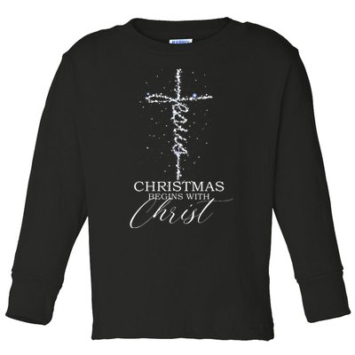 Christmas Begins With Christ Jesus Faithful Christian Light Long Sleeve Toddler Long Sleeve Shirt