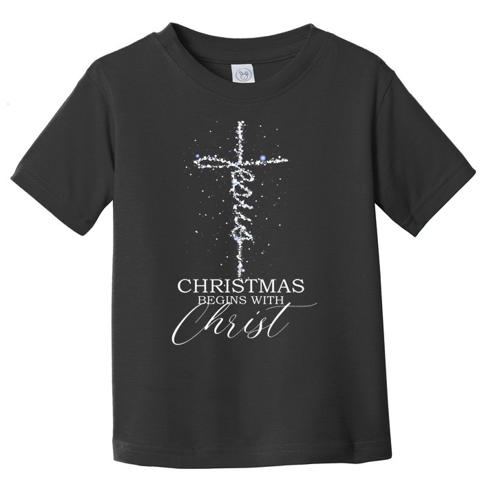 Christmas Begins With Christ Jesus Faithful Christian Light Long Sleeve Toddler T-Shirt