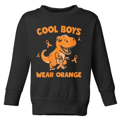 Cool Boys Wear Orange TRex Multiple Sclerosis Awareness Kid Toddler Sweatshirt