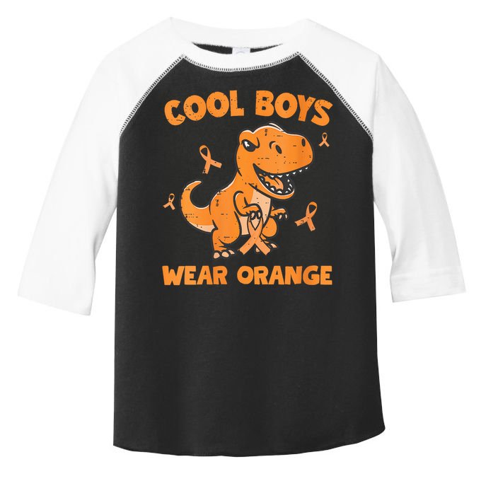 Cool Boys Wear Orange TRex Multiple Sclerosis Awareness Kid Toddler Fine Jersey T-Shirt