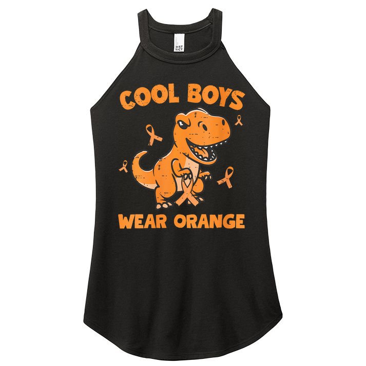 Cool Boys Wear Orange TRex Multiple Sclerosis Awareness Kid Women's Perfect Tri Rocker Tank