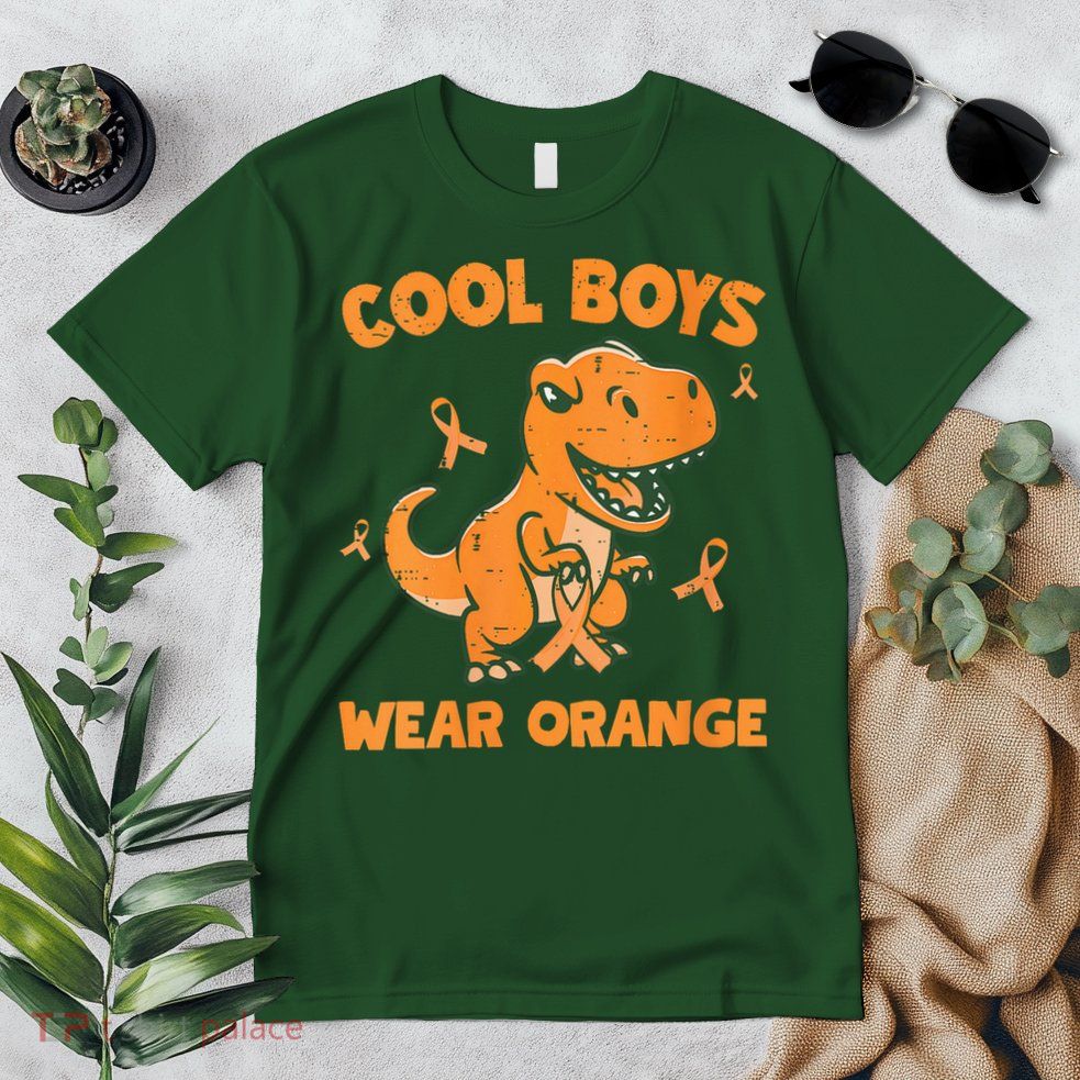 Cool Boys Wear Orange TRex Multiple Sclerosis Awareness Kid Premium T-Shirt