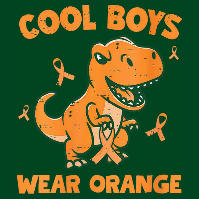 Cool Boys Wear Orange TRex Multiple Sclerosis Awareness Kid Visor