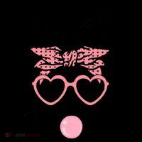 Cute Bunny With Bandana Heart Glasses Bubblegum Easter Day Flatbill Hat