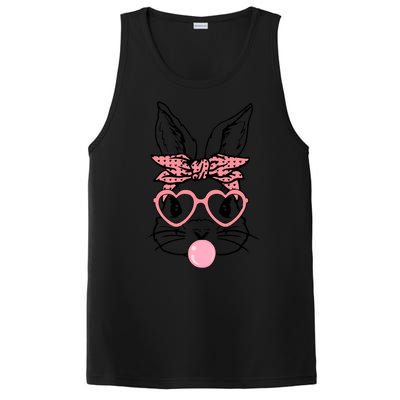 Cute Bunny With Bandana Heart Glasses Bubblegum Easter Day PosiCharge Competitor Tank