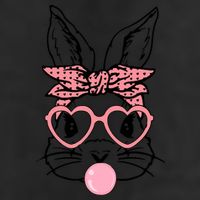 Cute Bunny With Bandana Heart Glasses Bubblegum Easter Day Trucker Hat