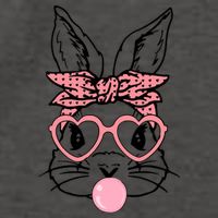 Cute Bunny With Bandana Heart Glasses Bubblegum Easter Day Vector Backpack