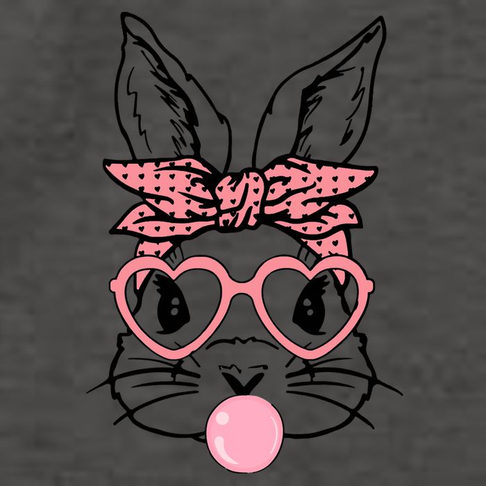 Cute Bunny With Bandana Heart Glasses Bubblegum Easter Day Vector Backpack
