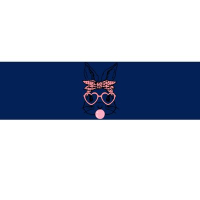 Cute Bunny With Bandana Heart Glasses Bubblegum Easter Day Bumper Sticker