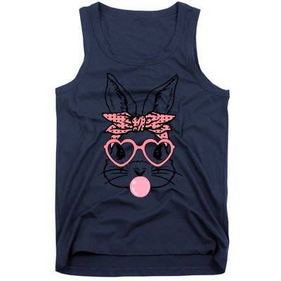 Cute Bunny With Bandana Heart Glasses Bubblegum Easter Day Tank Top