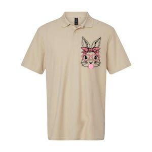 Cute Bunny With Bandana Heart Glasses Bubblegum Easter Day Softstyle Adult Sport Polo