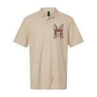 Cute Bunny With Bandana Heart Glasses Bubblegum Easter Day Softstyle Adult Sport Polo