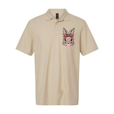 Cute Bunny With Bandana Heart Glasses Bubblegum Easter Day Softstyle Adult Sport Polo