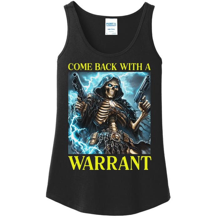 Come Back With A Warrant Cringe Skeleton Meme Ladies Essential Tank