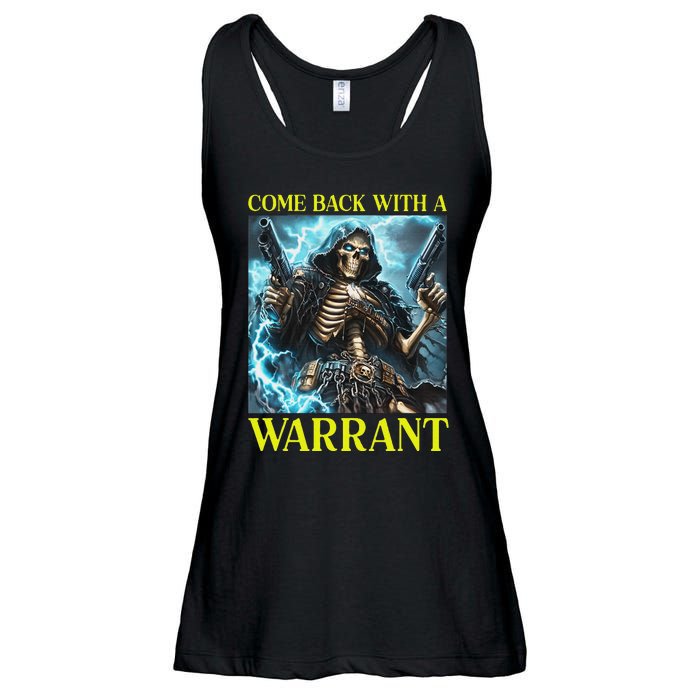 Come Back With A Warrant Cringe Skeleton Meme Ladies Essential Flowy Tank