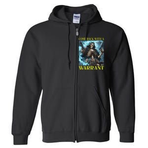 Come Back With A Warrant Cringe Skeleton Meme Full Zip Hoodie