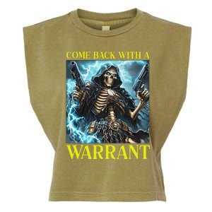 Come Back With A Warrant Cringe Skeleton Meme Garment-Dyed Women's Muscle Tee