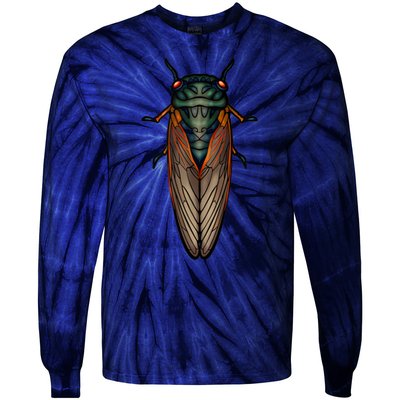 Cicada Brood X Magicicada Septendecim Red Eyed Cicadas Tie-Dye Long Sleeve Shirt