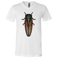 Cicada Brood X Magicicada Septendecim Red Eyed Cicadas V-Neck T-Shirt