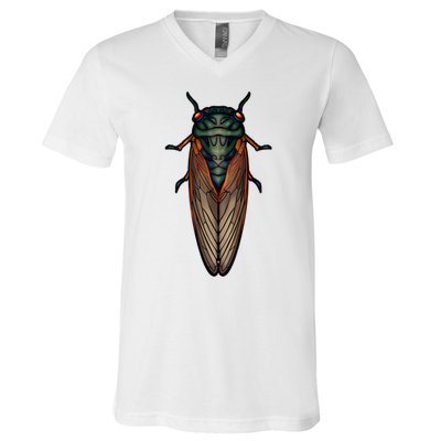 Cicada Brood X Magicicada Septendecim Red Eyed Cicadas V-Neck T-Shirt