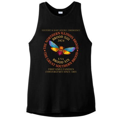 Cicada Brood Xiii Brood Xix 2024 Emergence Convergence Ladies PosiCharge Tri-Blend Wicking Tank