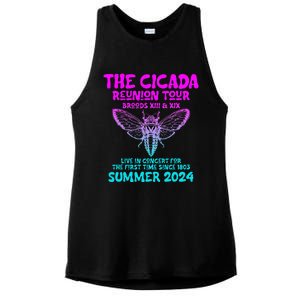 Cicada Brood Xiii Xix Summer 2024 Ladies PosiCharge Tri-Blend Wicking Tank