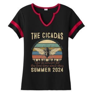 Cicada Brood Xiii Xix Summer 2024 Reunion Swarm Cicadas Ladies Halftime Notch Neck Tee