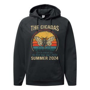 Cicada Brood Xiii Xix Summer 2024 Reunion Swarm Cicadas Performance Fleece Hoodie