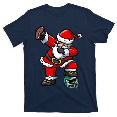 Christmas Boy Xmas Dabbing Santa Claus Football T-Shirt