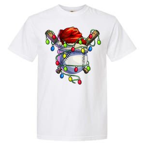 Christmas Baseball Xmas Christmas Lights Baseball Player Garment-Dyed Heavyweight T-Shirt