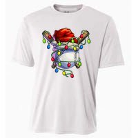 Christmas Baseball Xmas Christmas Lights Baseball Player Cooling Performance Crew T-Shirt