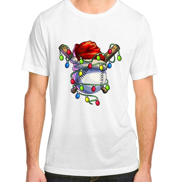 Christmas Baseball Xmas Christmas Lights Baseball Player Adult ChromaSoft Performance T-Shirt