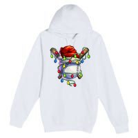 Christmas Baseball Xmas Christmas Lights Baseball Player Premium Pullover Hoodie