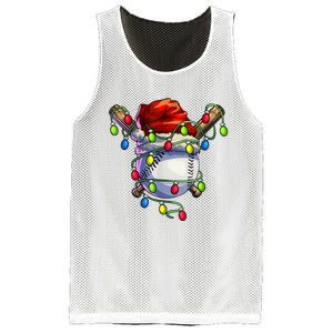 Christmas Baseball Xmas Christmas Lights Baseball Player Mesh Reversible Basketball Jersey Tank