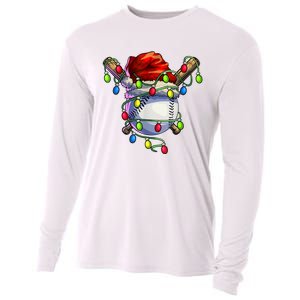 Christmas Baseball Xmas Christmas Lights Baseball Player Cooling Performance Long Sleeve Crew