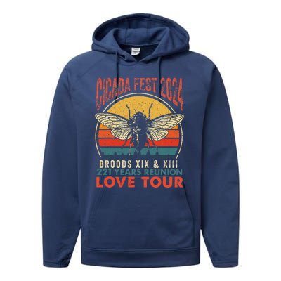 Cicada Brood Xiii Xix 2024 221 Years Reunion Love Performance Fleece Hoodie