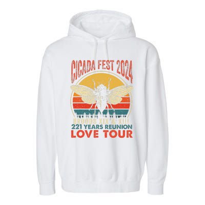 Cicada Brood Xiii Xix 2024 221 Years Reunion Love Garment-Dyed Fleece Hoodie